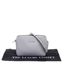 Pre Owned حقيبة كروس مايكل كورس جيت سيت جلد سافيانو رصاصي كبيرة