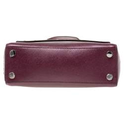 Pre Owned Michael Kors Metallic Purple Leather AVA Crystals Top Handle Bag