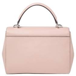 Pre Owned Michael Kors Beige Saffiano Leather Small Ava Crystals Embellished Top Handle Bag