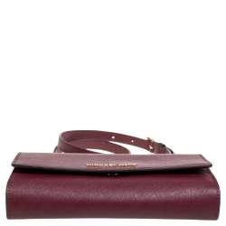 مملوكة مسبقًا محفظة بسلسلة جيت مايكل كورس سيت ترافيل جلد سافيانو عنابي 