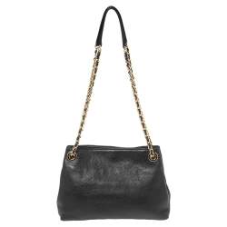 مملوكة مسبقًا MICHAEL Michael Kors Black Leather Jet Set Chain Shoulder Bag