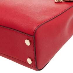 Pre Owned حقيبة يد توتس مايكل كورس سينثيا جلد سافيانو أحمر 