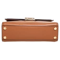 Pre Owned Michael Kors Tri Color Monogram Coated Canvas And Leather Kinsley Top Handle Bag