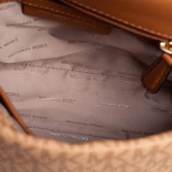 Pre Owned Michael Kors Tri Color Monogram Coated Canvas And Leather Kinsley Top Handle Bag
