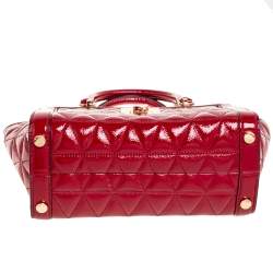 Pre Owned MICHAEL Michael Kors Red Patent Leather Vivianne Satchel