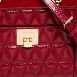 Pre Owned MICHAEL Michael Kors Red Patent Leather Vivianne Satchel