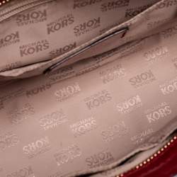 Pre Owned MICHAEL Michael Kors Red Patent Leather Vivianne Satchel