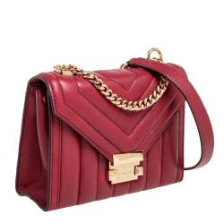 مملوكة مسبقًا Michael Kors Burgundy Leather Small Whitney Shoulder Bag