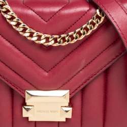 مملوكة مسبقًا Michael Kors Burgundy Leather Small Whitney Shoulder Bag