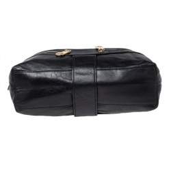 Pre Owned MICHAEL Michael Kors Black Leather Double Zip Pocket Hobo