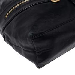 Pre Owned MICHAEL Michael Kors Black Leather Double Zip Pocket Hobo