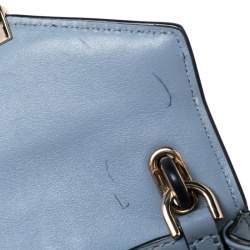 Pre Owned Michael Kors Two Tone Blue Leather Mini Whitney Top Handle Bag