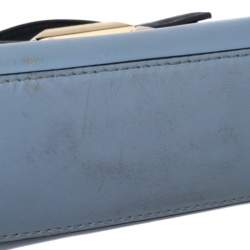 Pre Owned Michael Kors Two Tone Blue Leather Mini Whitney Top Handle Bag