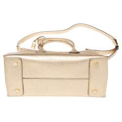 مملوكة مسبقًا Michael Kors Metallic Gold Leather Medium Mercer Tote