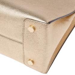 مملوكة مسبقًا Michael Kors Metallic Gold Leather Medium Mercer Tote