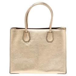 مملوكة مسبقًا Michael Kors Metallic Gold Leather Medium Mercer Tote