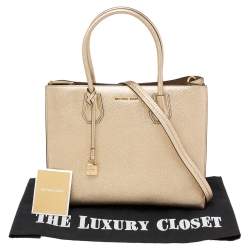 مملوكة مسبقًا Michael Kors Metallic Gold Leather Medium Mercer Tote