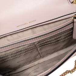Pre Owned Michael Kors Blush Pink Leather Mott Chain Clutch