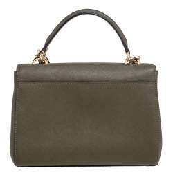 Pre Owned Michael Kors Olive Green Saffiano Leather Small Ava Top Handle Bag