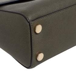 Pre Owned Michael Kors Olive Green Saffiano Leather Small Ava Top Handle Bag