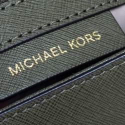 Pre Owned Michael Kors Olive Green Saffiano Leather Small Ava Top Handle Bag