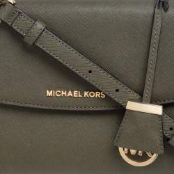 Pre Owned Michael Kors Olive Green Saffiano Leather Small Ava Top Handle Bag