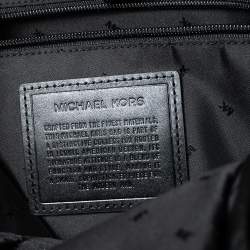 Pre Owned Michael Kors Black/Silver Camouflage Nylon and Leather Kent Backpack