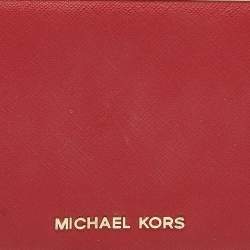 Pre Owned Michael Kors Red Saffiano Leather Minaudiere Clutch