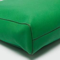 Pre Owned Michael Kors Green Leather Large Jet Set Travel Tote