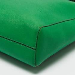 Pre Owned Michael Kors Green Leather Large Jet Set Travel Tote