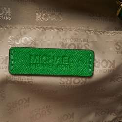 Pre Owned Michael Kors Green Leather Large Jet Set Travel Tote