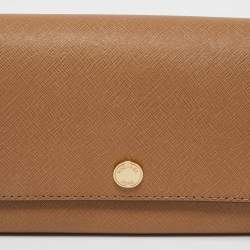 Pre Owned Michael Kors Beige Saffiano Leather Wallet