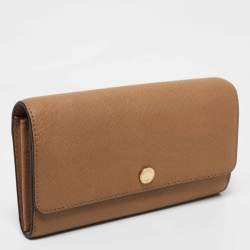 Pre Owned Michael Kors Beige Saffiano Leather Wallet