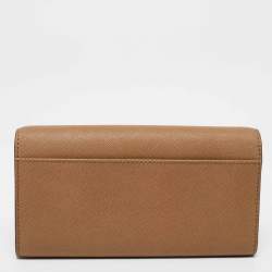 Pre Owned Michael Kors Beige Saffiano Leather Wallet