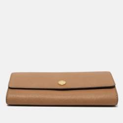 Pre Owned Michael Kors Beige Saffiano Leather Wallet
