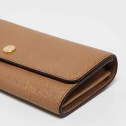 Pre Owned Michael Kors Beige Saffiano Leather Wallet