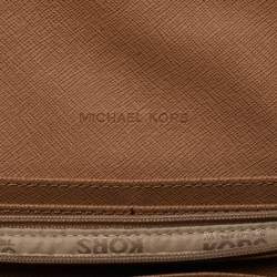 Pre Owned Michael Kors Beige Saffiano Leather Wallet