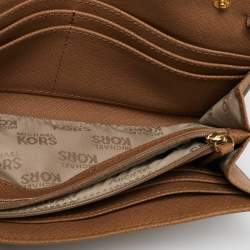 Pre Owned Michael Kors Beige Saffiano Leather Wallet