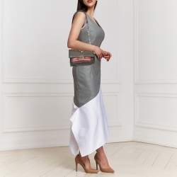 مملوكة مسبقًا حقيبة كتف مايكل مايكل كورس جلد وكانفاس بالشعار مقوى عنابي/بني متوسطة