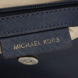 مملوكة مسبقًا Michael Kors Navy Blue Saffiano Leather Small Ava Top Handle Bag
