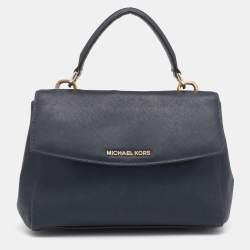 مملوكة مسبقًا Michael Kors Navy Blue Saffiano Leather Small Ava Top Handle Bag