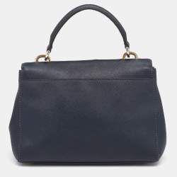 مملوكة مسبقًا Michael Kors Navy Blue Saffiano Leather Small Ava Top Handle Bag