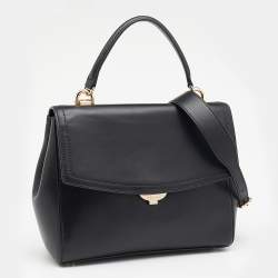 Pre Owned Michael Kors Black Leather Ava Top Handle Bag