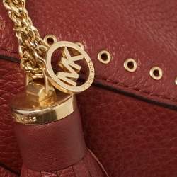 Pre Owned حقيبة كتف مايكل كورس بروكلين كاميرا جلد بني طوبي