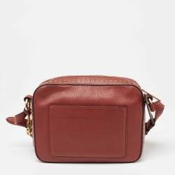 Pre Owned حقيبة كتف مايكل كورس بروكلين كاميرا جلد بني طوبي