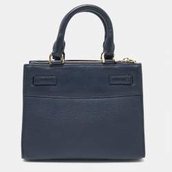 Pre Owned Michael Kors Navy Blue Leather Reagan Tote