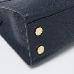 Pre Owned Michael Kors Navy Blue Leather Reagan Tote