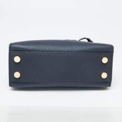 Pre Owned Michael Kors Navy Blue Leather Reagan Tote