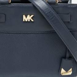 Pre Owned Michael Kors Navy Blue Leather Reagan Tote