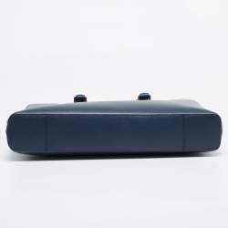Pre Owned Michael Kors Navy Blue Leather Harrison Briefcase